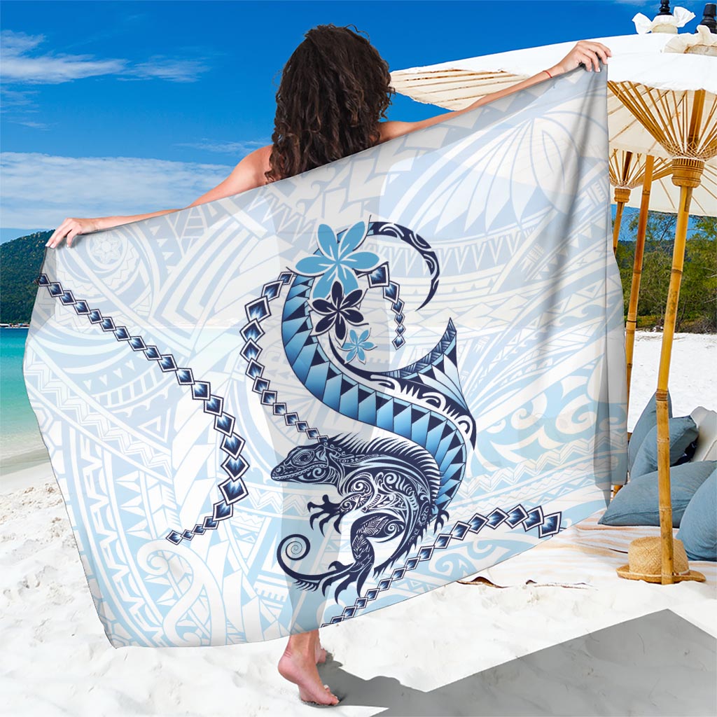 Blue Maori Tuatara Sarong Luxury Pastel Pattern