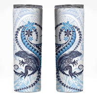 Blue Maori Tuatara Skinny Tumbler Luxury Pastel Pattern