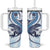 Blue Maori Tuatara Tumbler With Handle Luxury Pastel Pattern