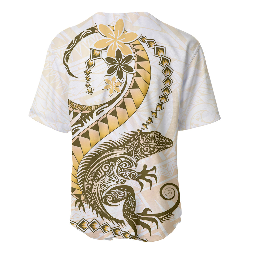 Gold Maori Tuatara Baseball Jersey Luxury Pastel Pattern