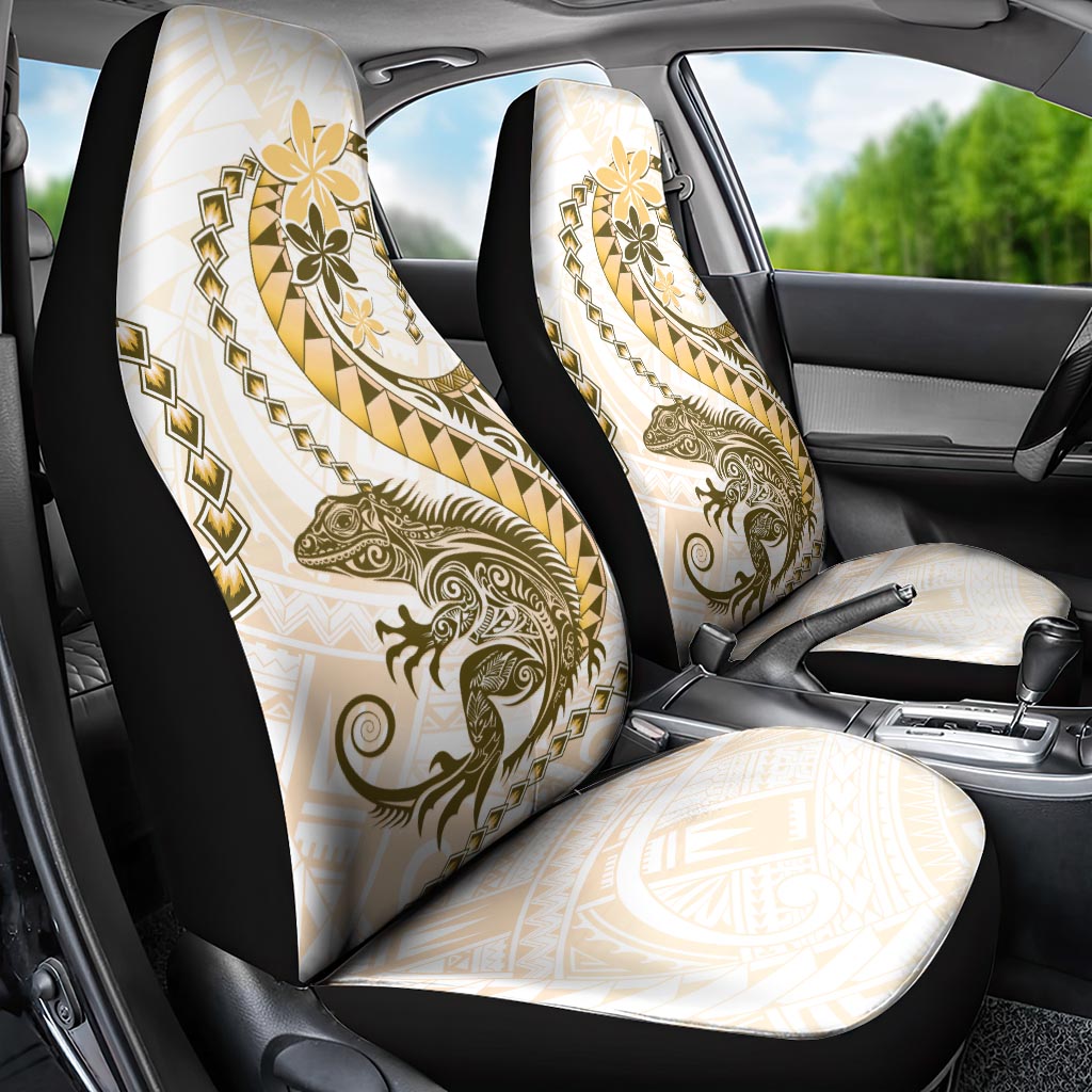 Gold Maori Tuatara Car Seat Cover Luxury Pastel Pattern