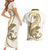 Gold Maori Tuatara Couples Matching Short Sleeve Bodycon Dress and Hawaiian Shirt Luxury Pastel Pattern