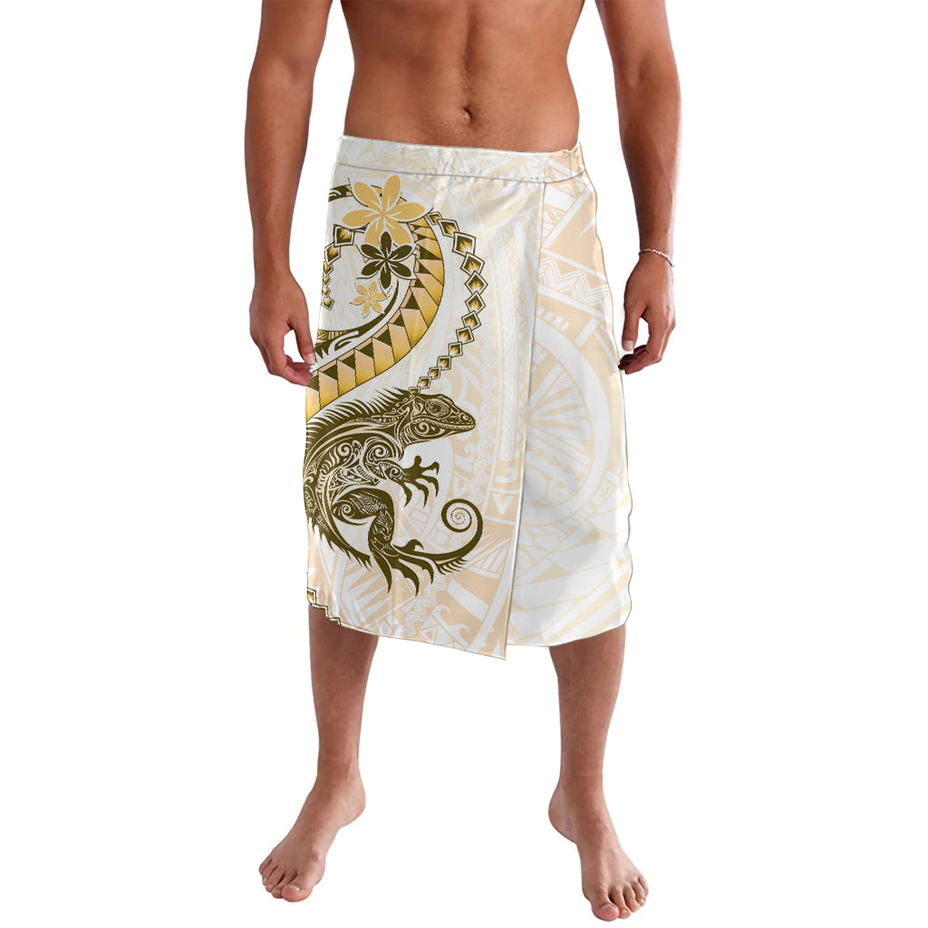 Gold Maori Tuatara Lavalava Luxury Pastel Pattern