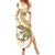 Gold Maori Tuatara Summer Maxi Dress Luxury Pastel Pattern