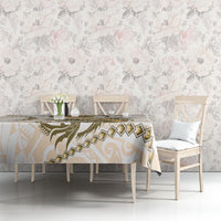 Gold Maori Tuatara Tablecloth Luxury Pastel Pattern