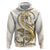 Gold Maori Tuatara Zip Hoodie Luxury Pastel Pattern
