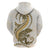 Gold Maori Tuatara Zip Hoodie Luxury Pastel Pattern
