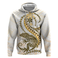 Gold Maori Tuatara Zip Hoodie Luxury Pastel Pattern LT01 Pullover Hoodie Gold - Polynesian Pride
