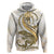 Gold Maori Tuatara Zip Hoodie Luxury Pastel Pattern