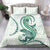 Green Maori Tuatara Bedding Set Luxury Pastel Pattern