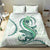 Green Maori Tuatara Bedding Set Luxury Pastel Pattern