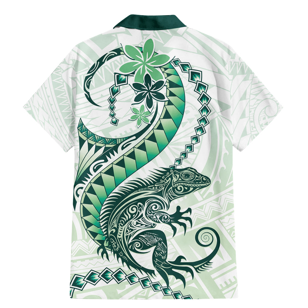 Green Maori Tuatara Family Matching Mermaid Dress and Hawaiian Shirt Luxury Pastel Pattern