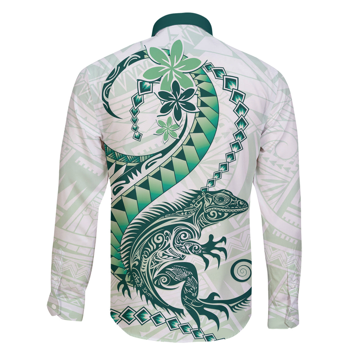 Green Maori Tuatara Family Matching Puletasi and Hawaiian Shirt Luxury Pastel Pattern LT01 - Polynesian Pride