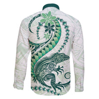 Green Maori Tuatara Family Matching Puletasi and Hawaiian Shirt Luxury Pastel Pattern LT01 - Polynesian Pride