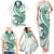 Green Maori Tuatara Family Matching Tank Maxi Dress and Hawaiian Shirt Luxury Pastel Pattern