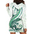 Green Maori Tuatara Hoodie Dress Luxury Pastel Pattern