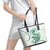 Green Maori Tuatara Leather Tote Bag Luxury Pastel Pattern