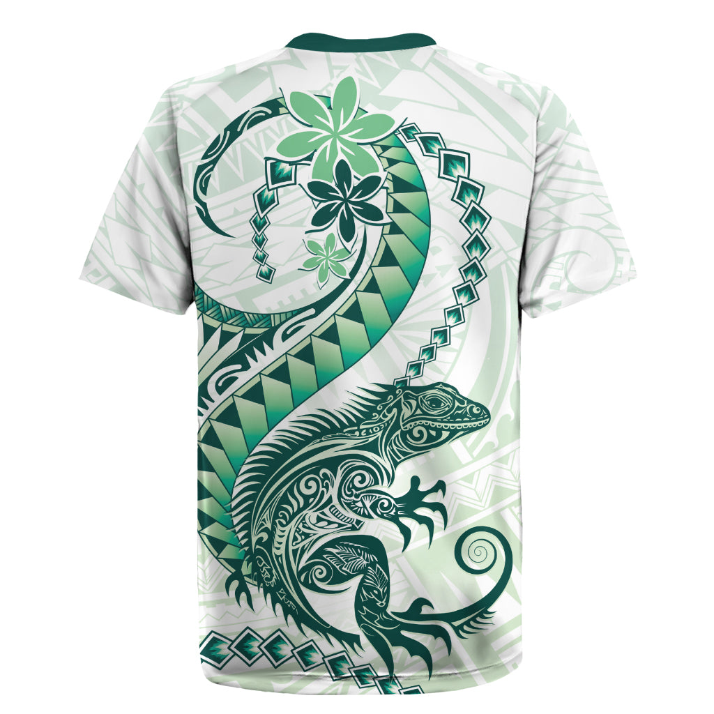 Green Maori Tuatara Rugby Jersey Luxury Pastel Pattern