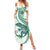 Green Maori Tuatara Summer Maxi Dress Luxury Pastel Pattern