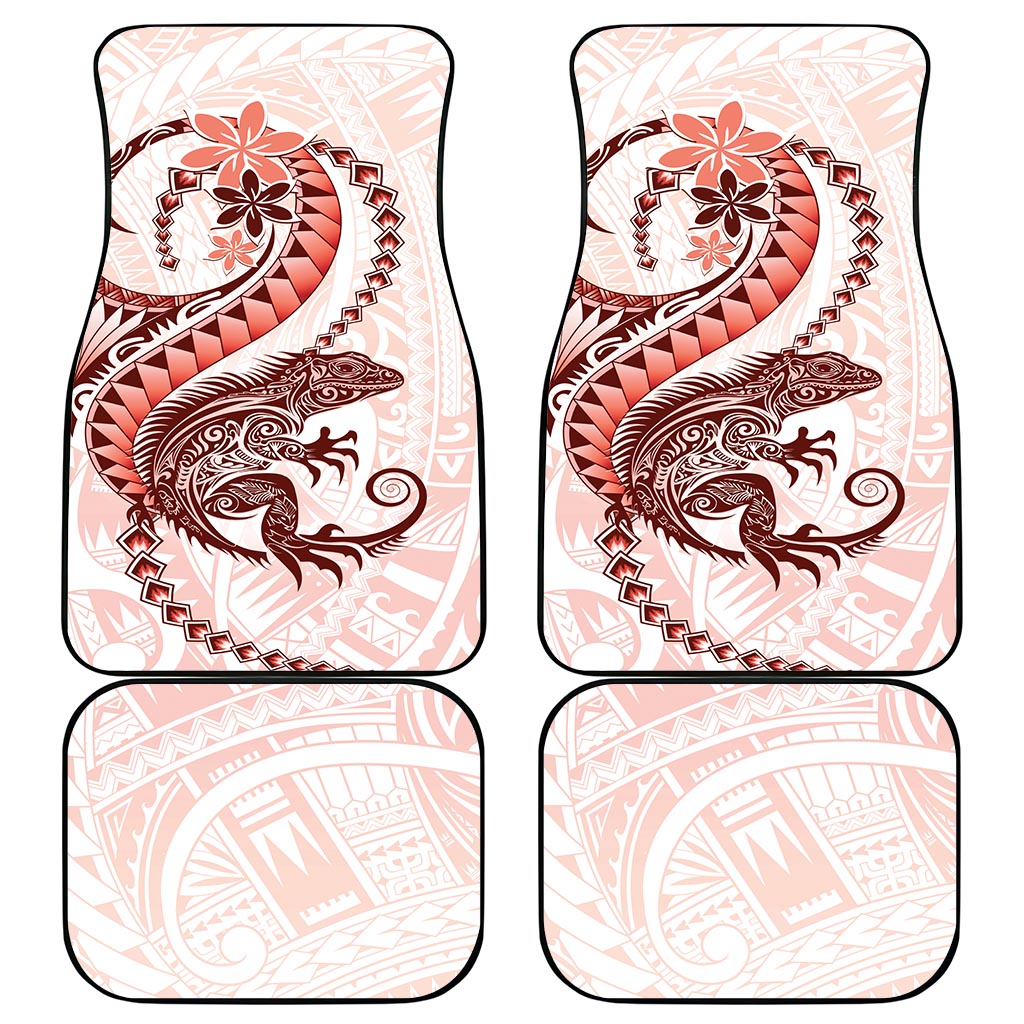 Red Maori Tuatara Car Mats Luxury Pastel Pattern