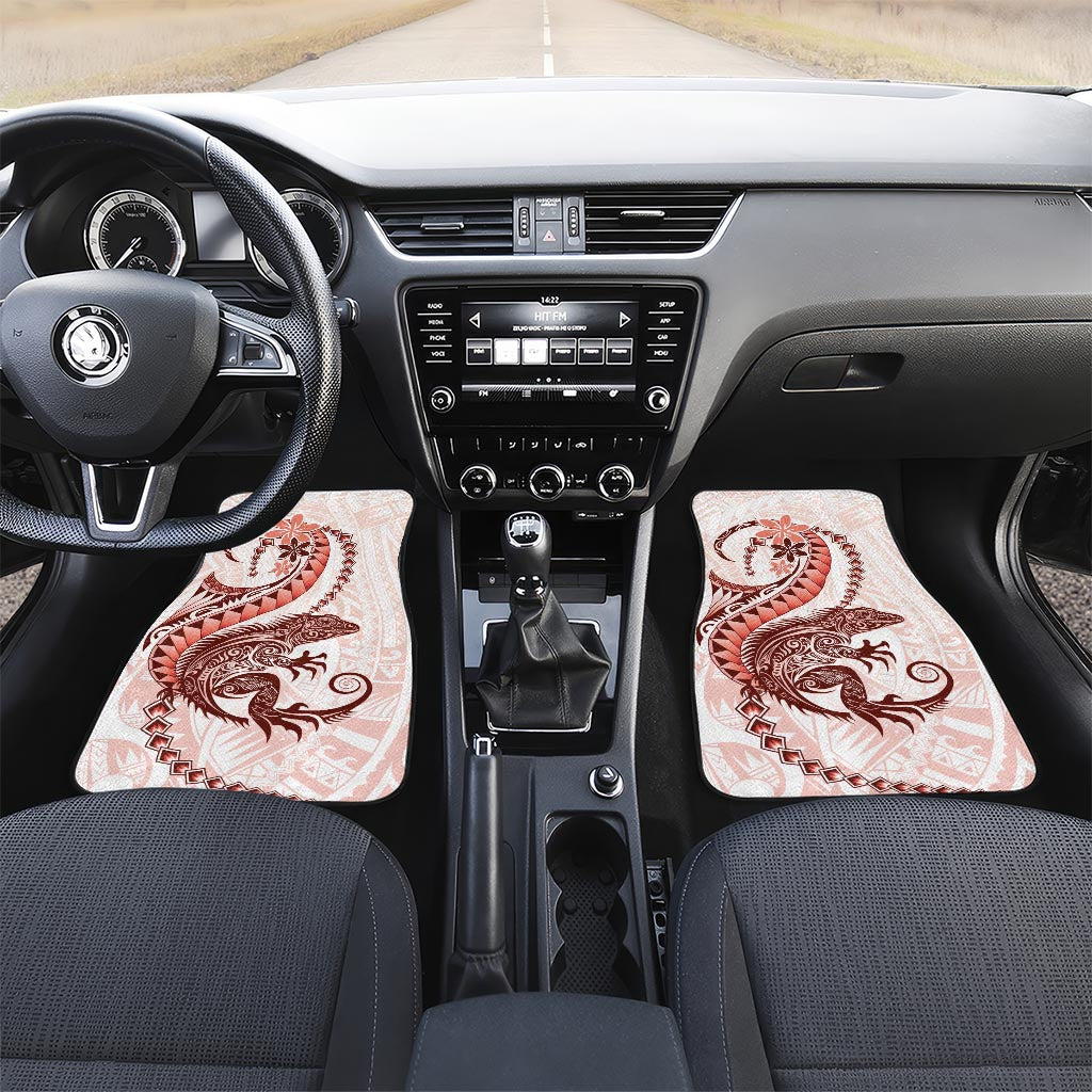 Red Maori Tuatara Car Mats Luxury Pastel Pattern