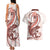Red Maori Tuatara Couples Matching Tank Maxi Dress and Hawaiian Shirt Luxury Pastel Pattern