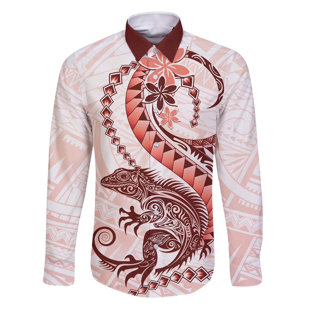 Red Maori Tuatara Family Matching Mermaid Dress and Hawaiian Shirt Luxury Pastel Pattern