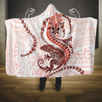 Red Maori Tuatara Hooded Blanket Luxury Pastel Pattern LT01 - Polynesian Pride