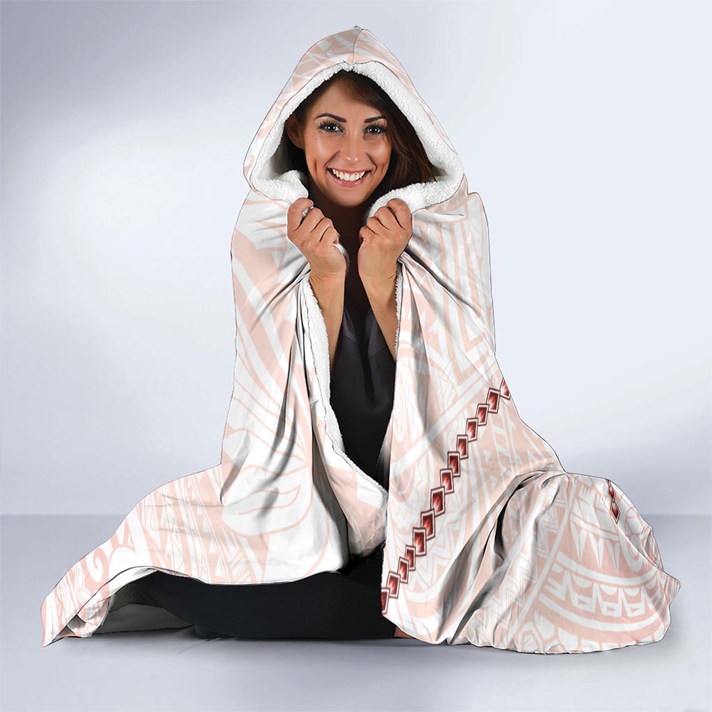 Red Maori Tuatara Hooded Blanket Luxury Pastel Pattern LT01 - Polynesian Pride