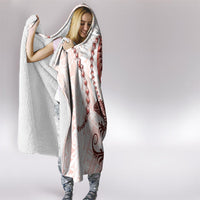 Red Maori Tuatara Hooded Blanket Luxury Pastel Pattern LT01 - Polynesian Pride