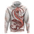 Red Maori Tuatara Hoodie Luxury Pastel Pattern