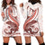 Red Maori Tuatara Hoodie Dress Luxury Pastel Pattern