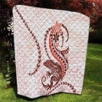 Red Maori Tuatara Quilt Luxury Pastel Pattern LT01 - Polynesian Pride