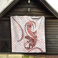 Red Maori Tuatara Quilt Luxury Pastel Pattern LT01 - Polynesian Pride