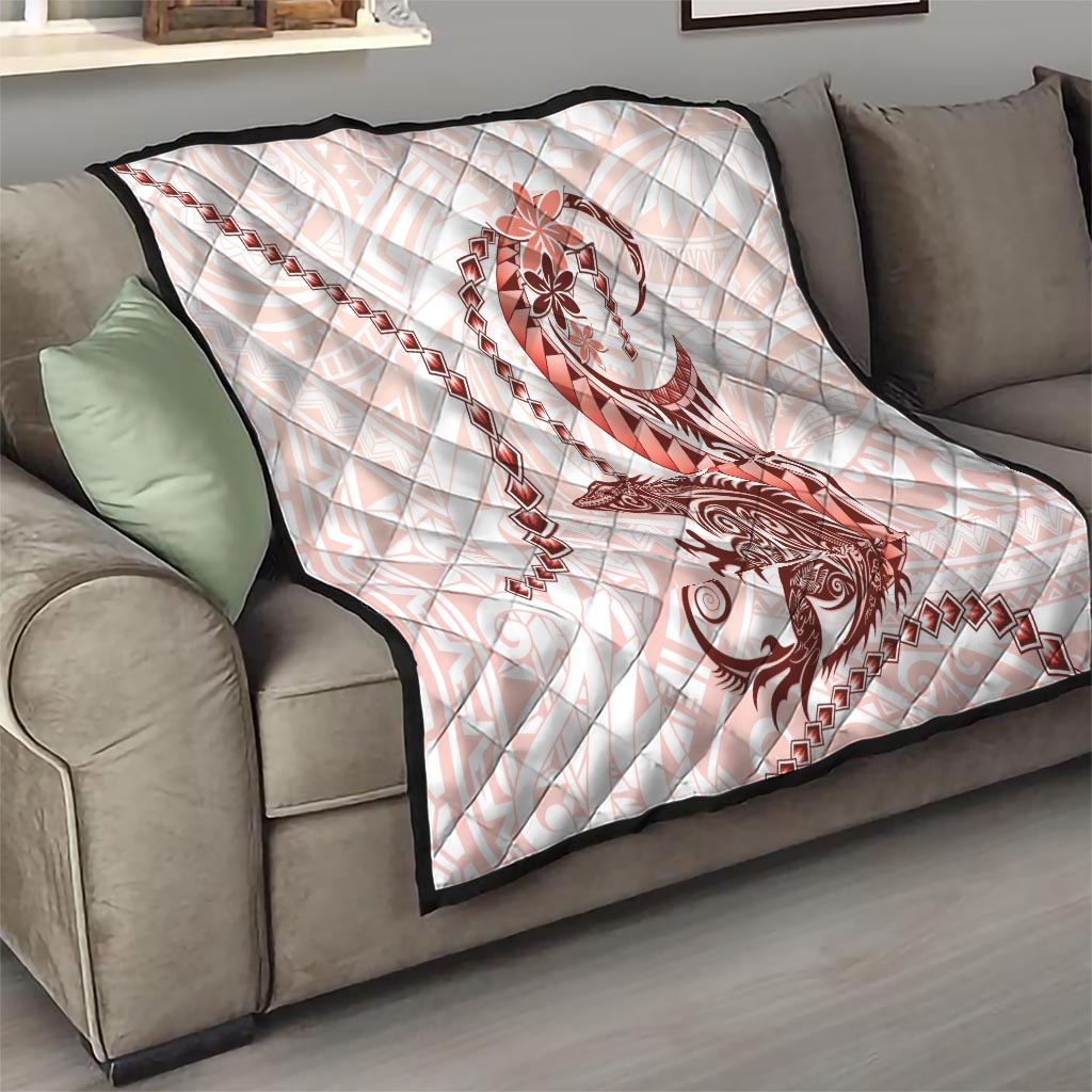 Red Maori Tuatara Quilt Luxury Pastel Pattern LT01 - Polynesian Pride