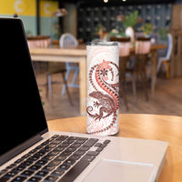Red Maori Tuatara Skinny Tumbler Luxury Pastel Pattern