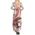 Red Maori Tuatara Summer Maxi Dress Luxury Pastel Pattern