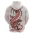 Red Maori Tuatara Zip Hoodie Luxury Pastel Pattern