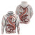 Red Maori Tuatara Zip Hoodie Luxury Pastel Pattern