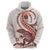 Red Maori Tuatara Zip Hoodie Luxury Pastel Pattern