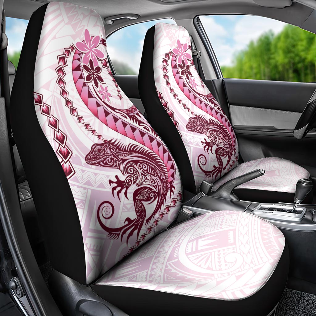 Pink Maori Tuatara Car Seat Cover Luxury Pastel Pattern