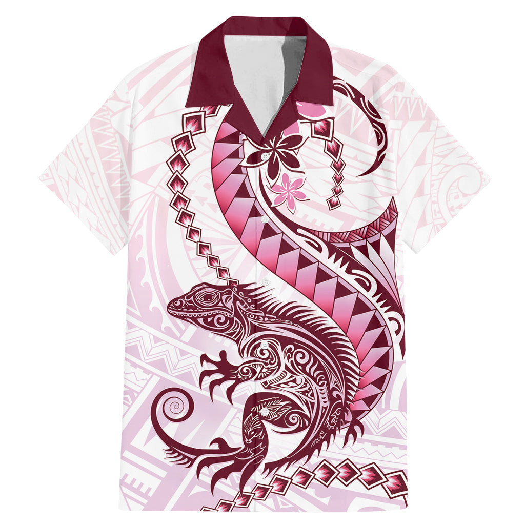 Pink Maori Tuatara Family Matching Mermaid Dress and Hawaiian Shirt Luxury Pastel Pattern