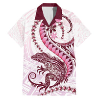 Pink Maori Tuatara Family Matching Mermaid Dress and Hawaiian Shirt Luxury Pastel Pattern