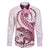 Pink Maori Tuatara Family Matching Short Sleeve Bodycon Dress and Hawaiian Shirt Luxury Pastel Pattern