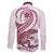 Pink Maori Tuatara Family Matching Short Sleeve Bodycon Dress and Hawaiian Shirt Luxury Pastel Pattern