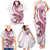 Pink Maori Tuatara Family Matching Tank Maxi Dress and Hawaiian Shirt Luxury Pastel Pattern