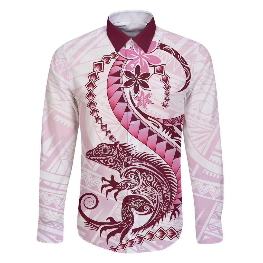 Pink Maori Tuatara Family Matching Tank Maxi Dress and Hawaiian Shirt Luxury Pastel Pattern