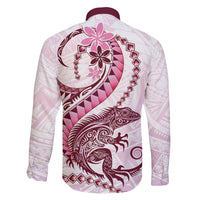 Pink Maori Tuatara Family Matching Tank Maxi Dress and Hawaiian Shirt Luxury Pastel Pattern