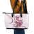 Pink Maori Tuatara Leather Tote Bag Luxury Pastel Pattern