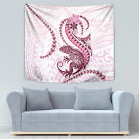 Pink Maori Tuatara Tapestry Luxury Pastel Pattern